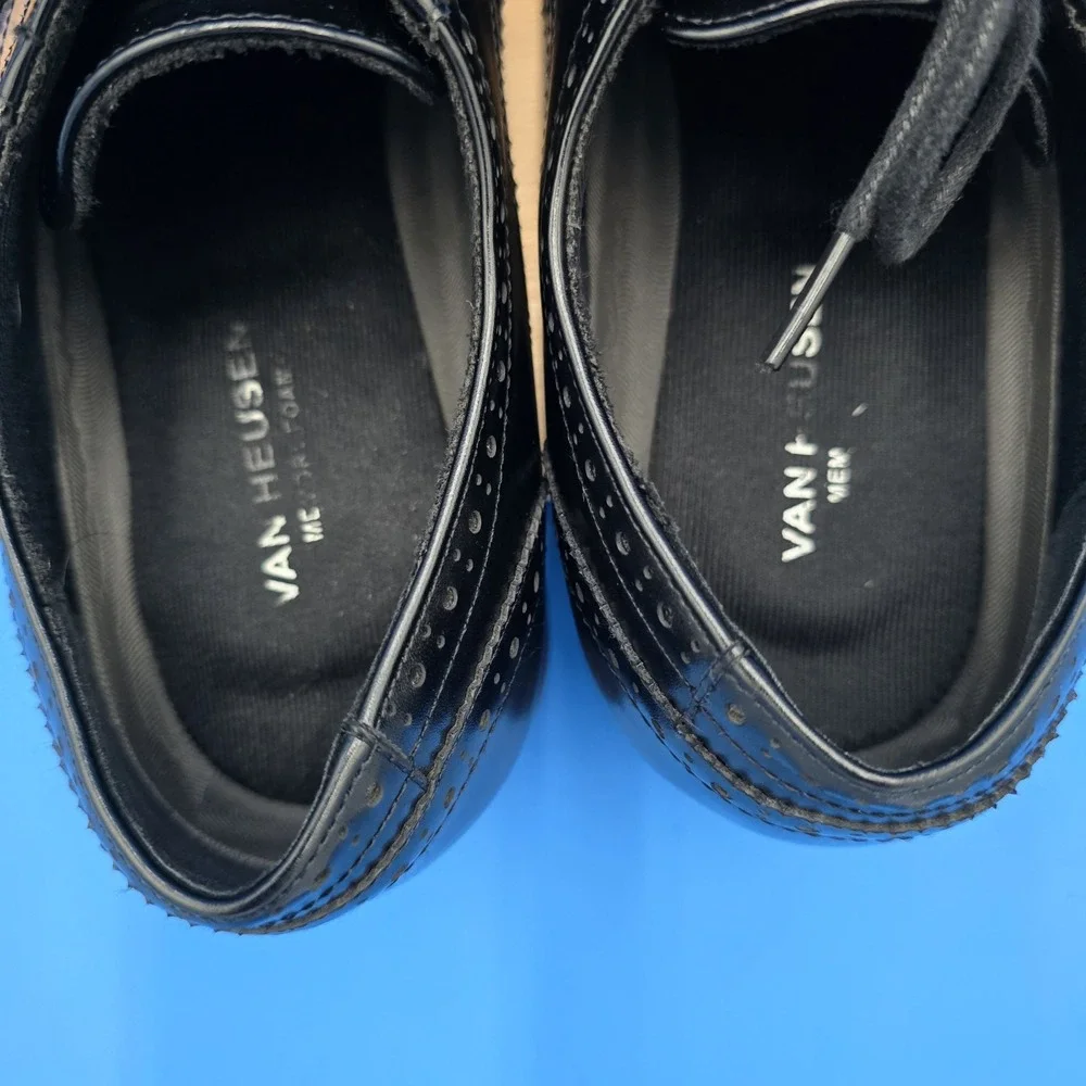 Van Heusen Black Ramsey Wingtip Oxfords Dress‎ Shoes Men's 9.5M